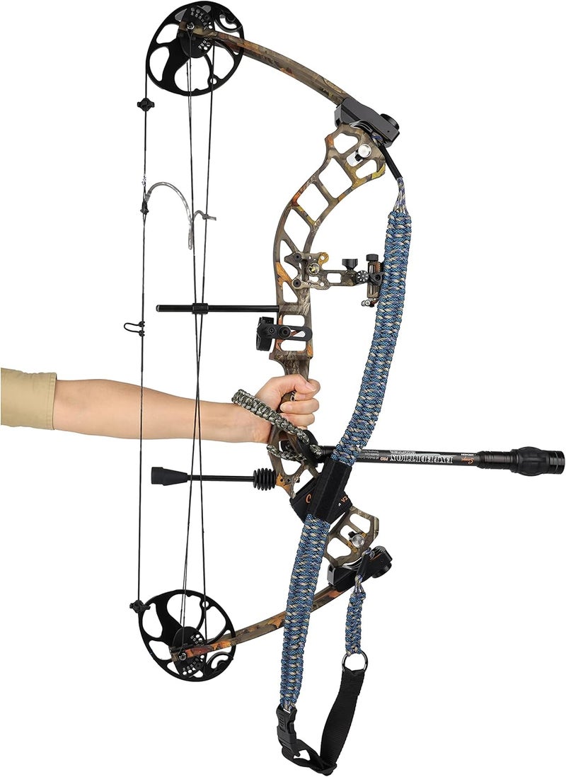 Sunya Paracord Compound Bow Sling with V2 Upgraded Magnetic Connection System. Lightweight Hands Free Shoulder Carrying Sling for Bow Hunting, Field Archery and 3D - Image 1